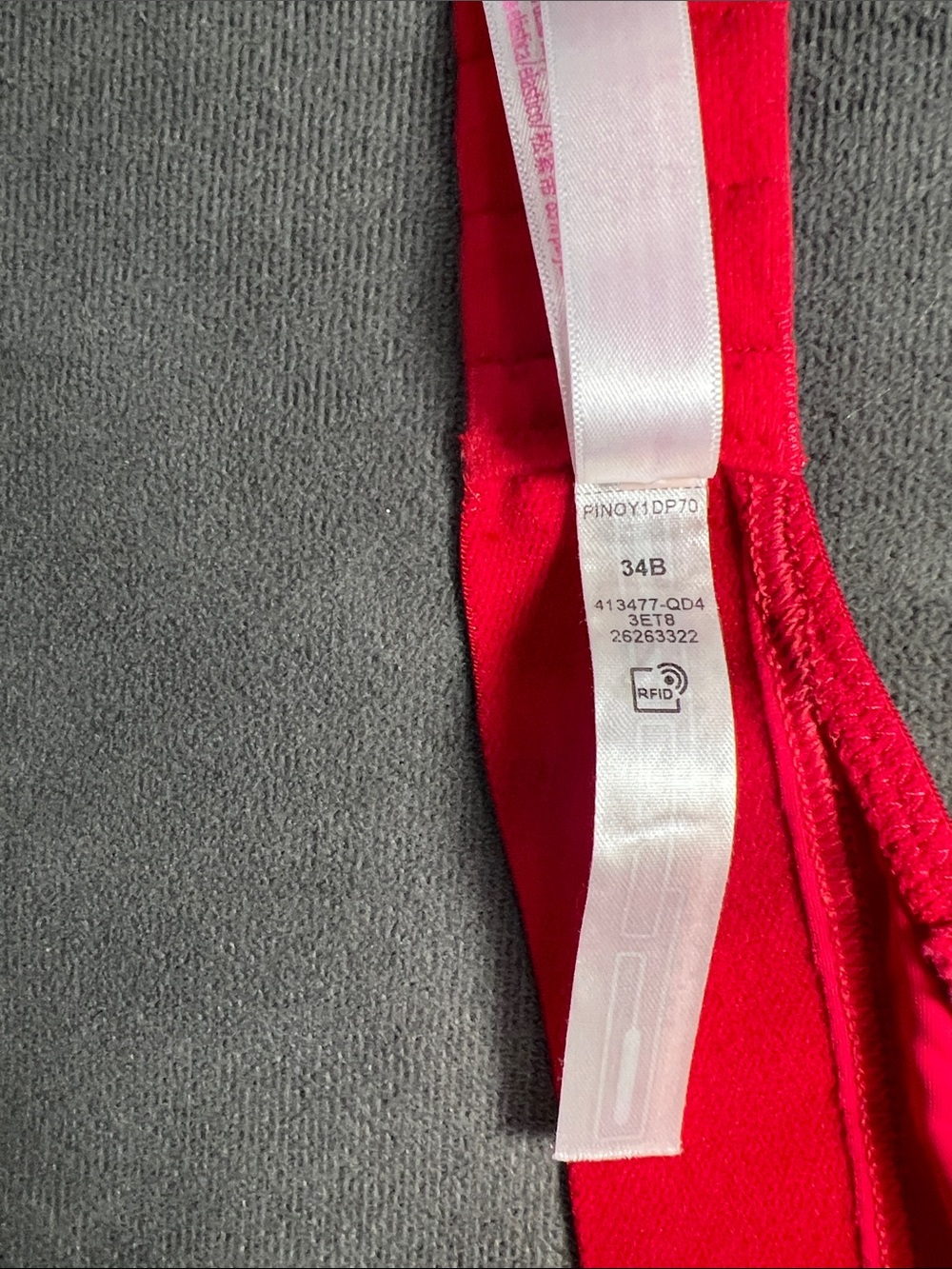 PINK Victoria's Secret Smooth Red Wear Everywhere Push-up Underwire Bra 34B - Picture 9 of 9